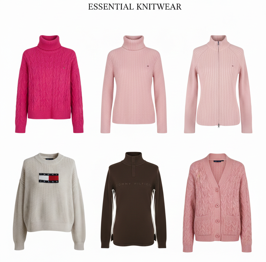 10 kg Second-Hand Damen-Pullover – Markenmix aus Lauren Ralph Lauren & Tommy Hilfiger