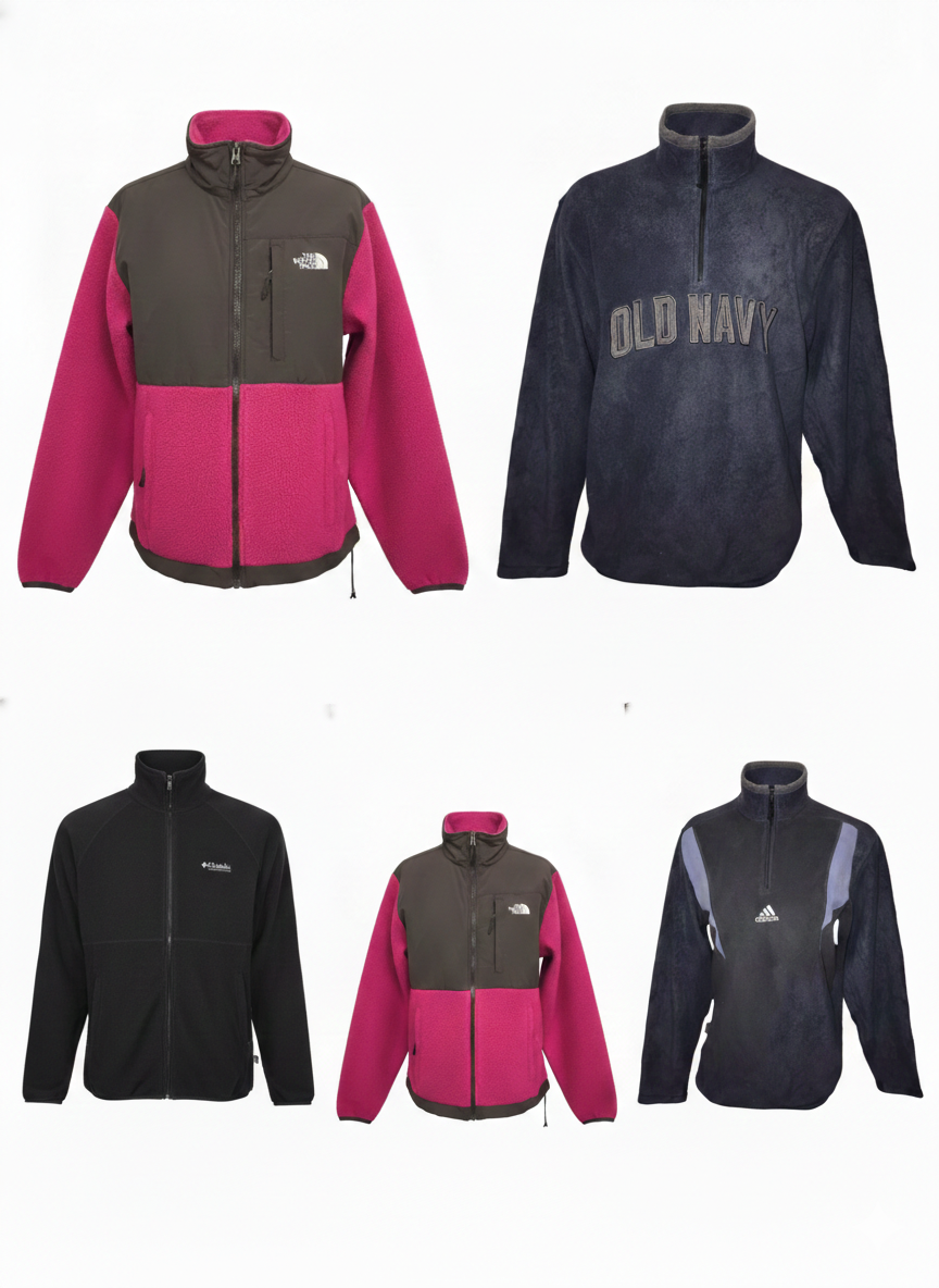 10 kg Second-Hand Fleece-Bekleidung – Markenmix, Grade A