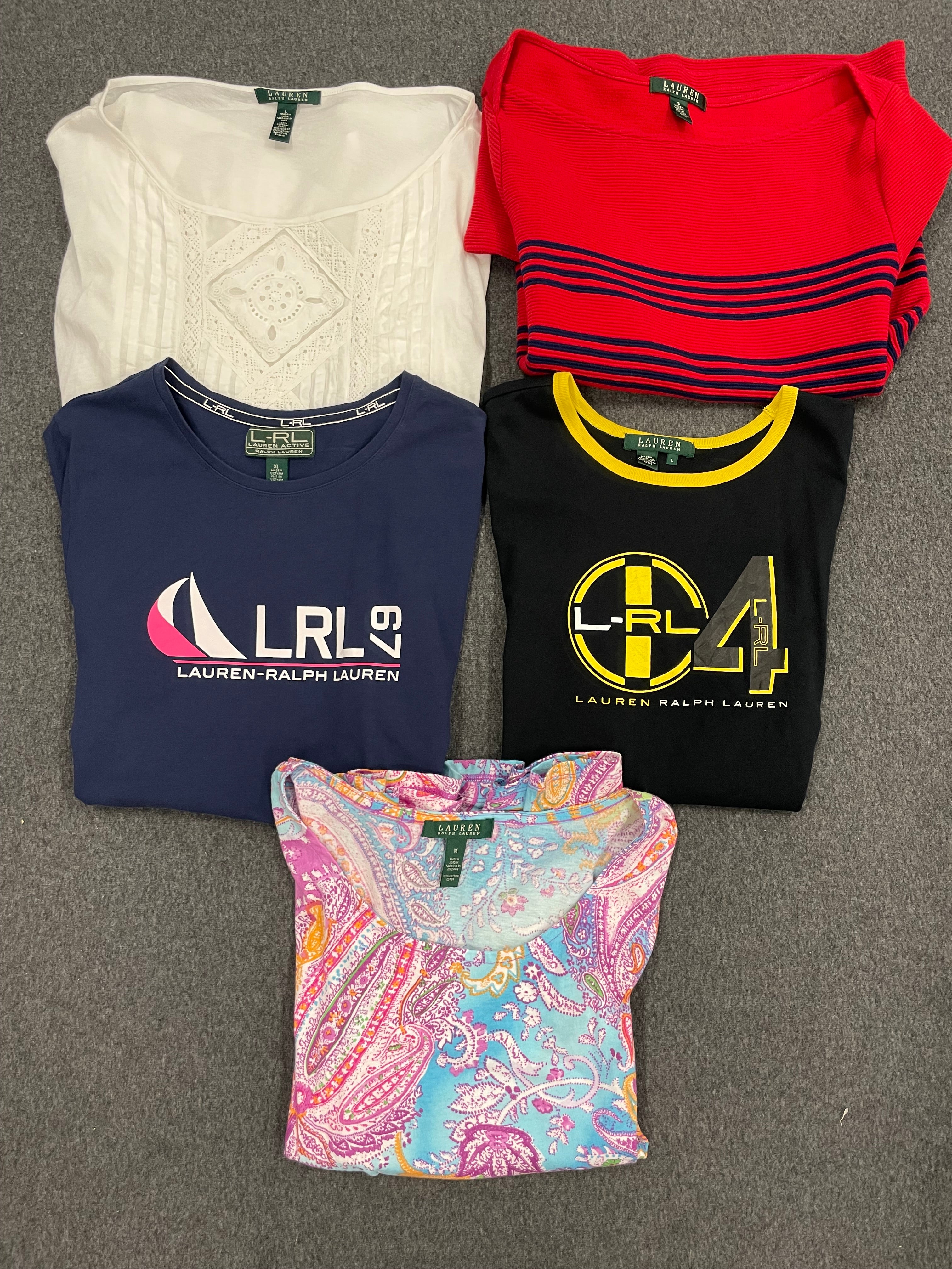 10 kg Second-Hand Damen-T-Shirts – Markenmix Lauren Ralph Lauren