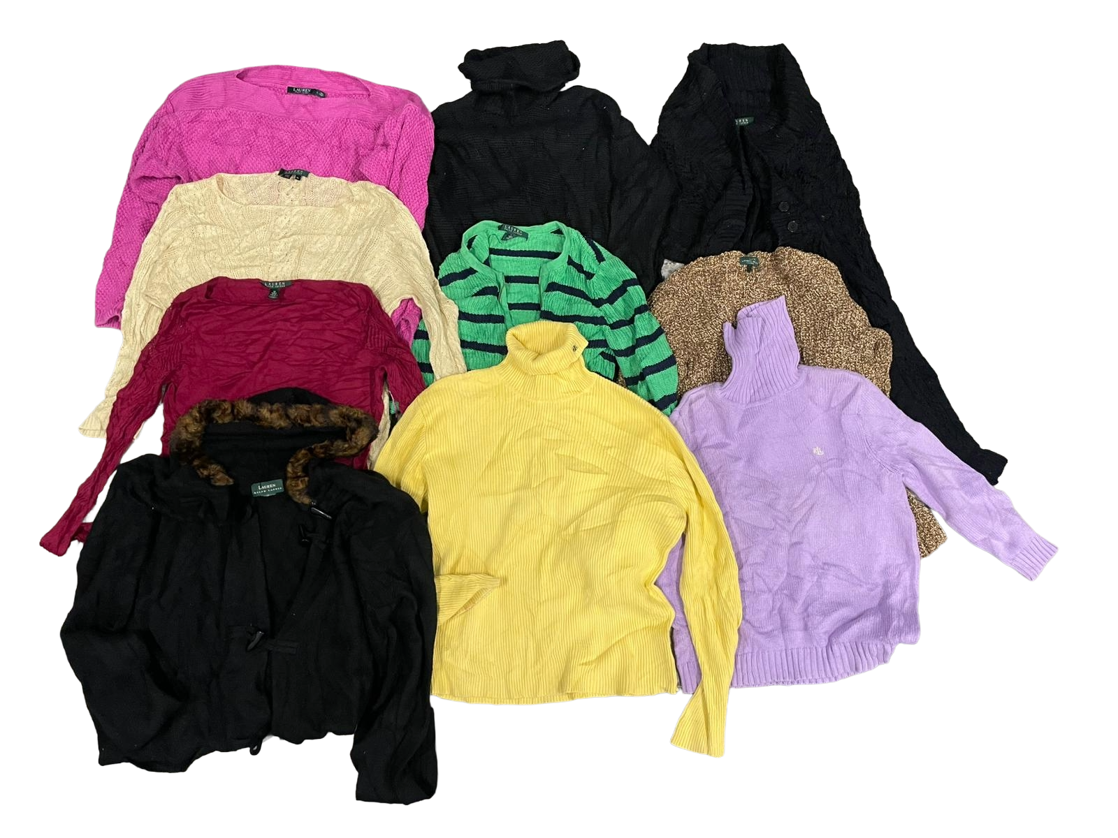 10 kg Second-Hand Damen-Pullover – Markenmix aus Lauren Ralph Lauren & Tommy Hilfiger